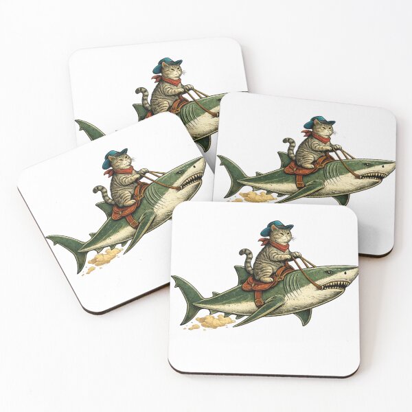 Item preview, Cat Riding Flying Shark  designed and sold by Saeed  Ahmad.