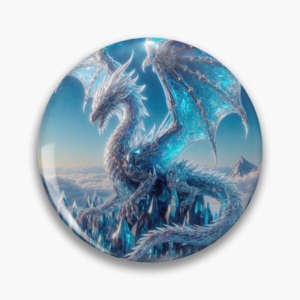Item preview, Crystal Ice Dragon | Celestial Fantasy Wall Art designed and sold by DrakariArt.