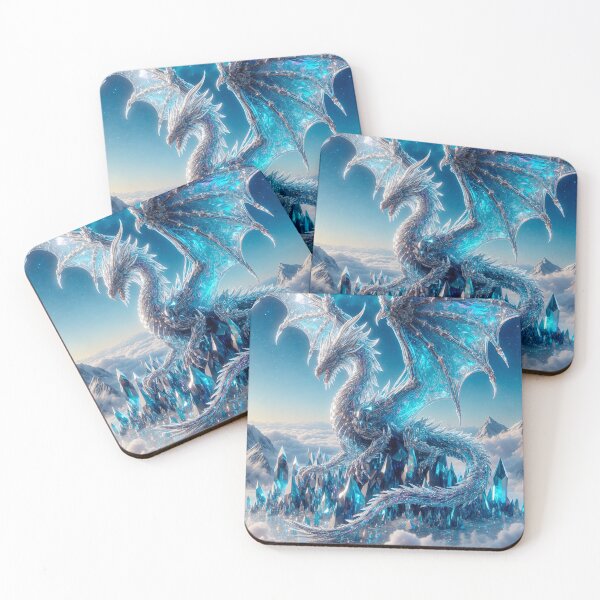 Item preview, Crystal Ice Dragon | Celestial Fantasy Wall Art designed and sold by DrakariArt.