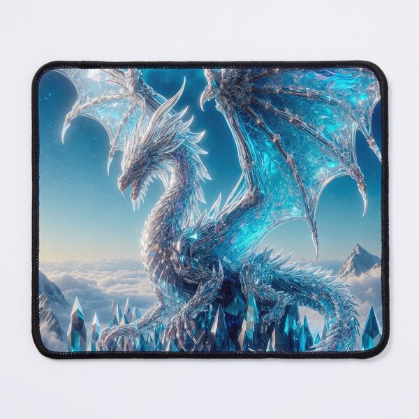 Item preview, Crystal Ice Dragon | Celestial Fantasy Wall Art designed and sold by DrakariArt.