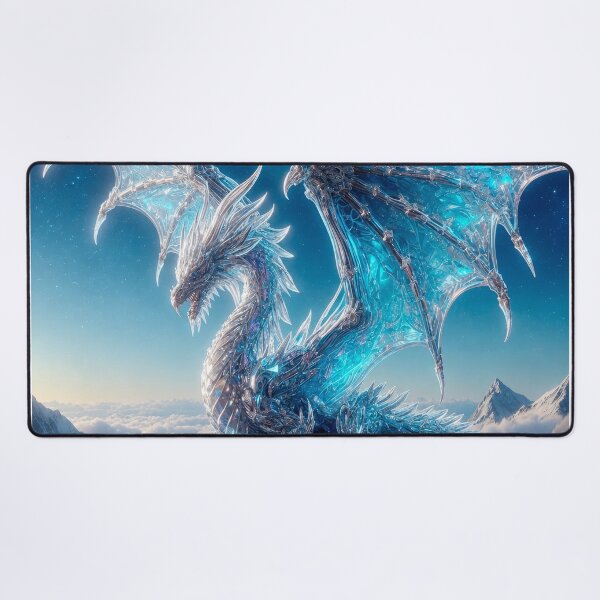 Item preview, Crystal Ice Dragon | Celestial Fantasy Wall Art designed and sold by DrakariArt.