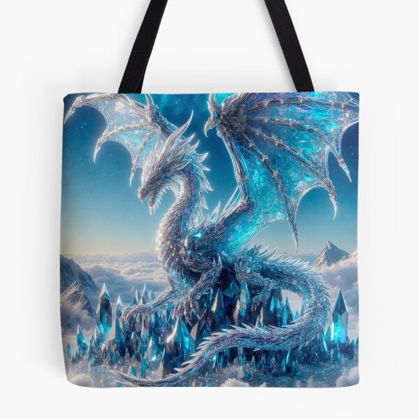 Item preview, Crystal Ice Dragon | Celestial Fantasy Wall Art designed and sold by DrakariArt.