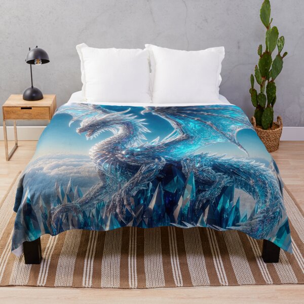 Item preview, Crystal Ice Dragon | Celestial Fantasy Wall Art designed and sold by DrakariArt.