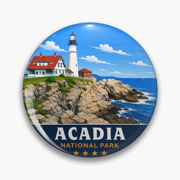 Item preview, Acadia National Park Maine US Retro Badge designed and sold by Gideon Emmerich.