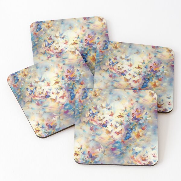 Item preview, Colorful Butterflies on Dreamy Abstract Background — Seamless Nature Pattern and Watercolor Texture designed and sold by LisaMise.
