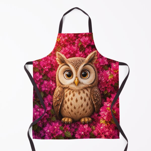 Item preview, Cute Big-Eyed Owl in Pink Blossoms designed and sold by Rohan132.