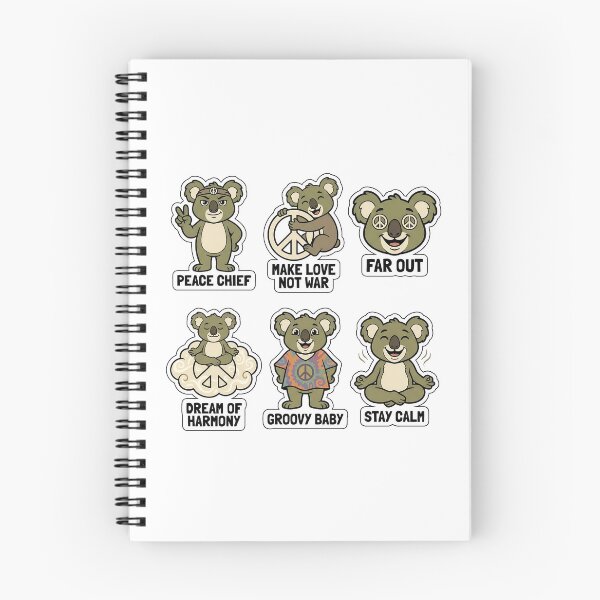Item preview, Retro Koala Peace Hand Sticker Pack - Vintage Harmony & Calm Puns designed and sold by SimpleP.