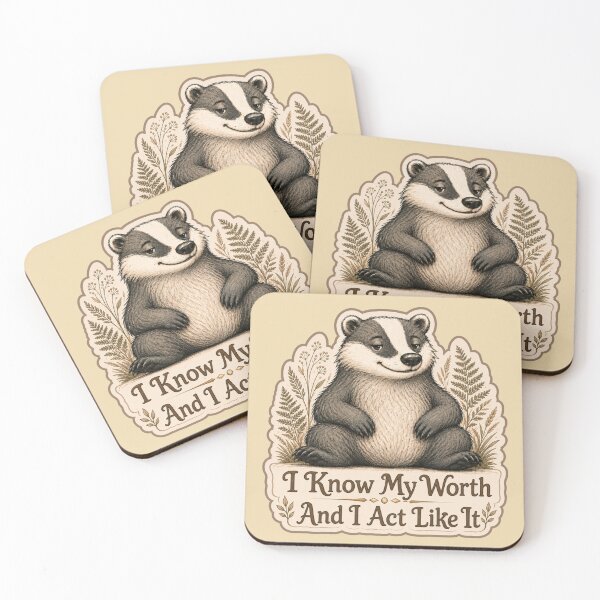 Item preview, I Know My Worth Badger designed and sold by ChirpInc.