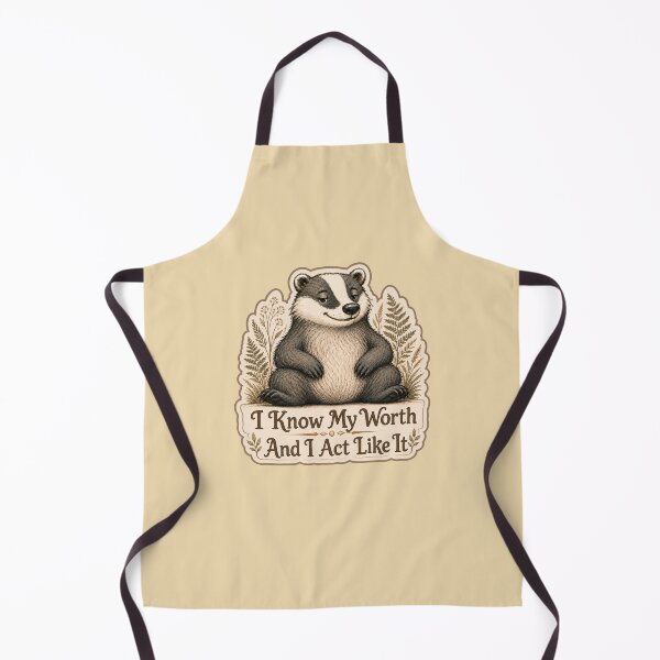 Item preview, I Know My Worth Badger designed and sold by ChirpInc.