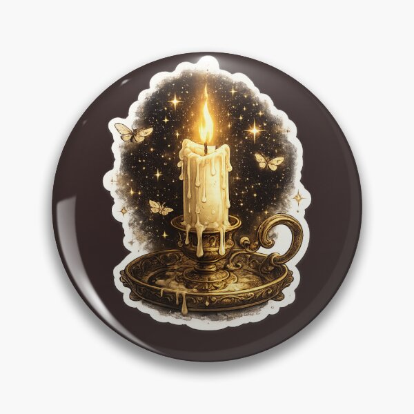 Item preview, Vintage Candle Sticker – Dark Academia Celestial Moth Aesthetic designed and sold by PawsAndpetalstudio.
