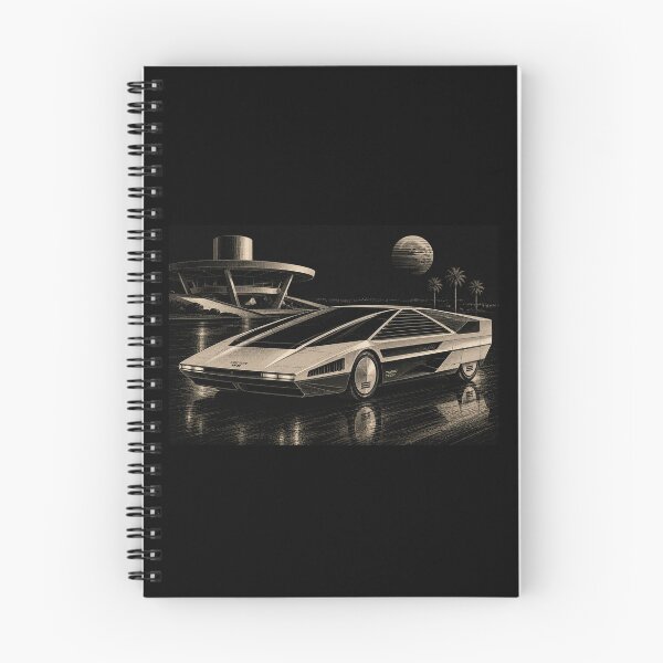 Item preview, 80s Retro Futuristic Concept Car Neon Synthwave Design designed and sold by TEEJAMBOREE.