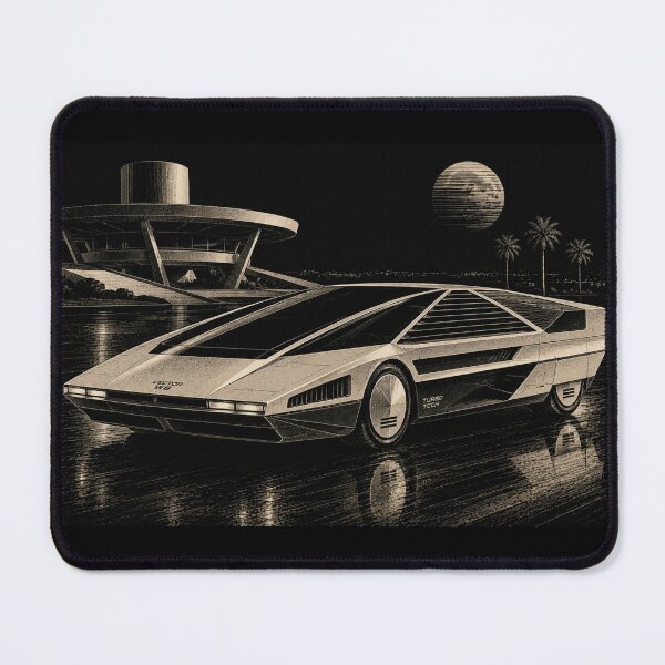 Item preview, 80s Retro Futuristic Concept Car Neon Synthwave Design designed and sold by TEEJAMBOREE.