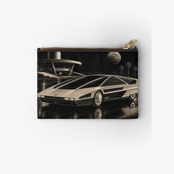 Item preview, 80s Retro Futuristic Concept Car Neon Synthwave Design designed and sold by TEEJAMBOREE.