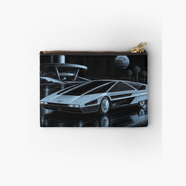 Item preview, 80s Retro Futuristic Concept Car Neon Synthwave Design designed and sold by TEEJAMBOREE.
