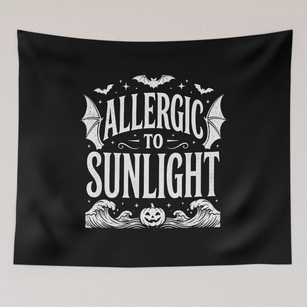 Item preview, Allergic to Sunlight Gothic Vampire Funny Halloween Humor, Goth Lover Gift, Spooky Vampire, Horror Fan  designed and sold by Trendably.