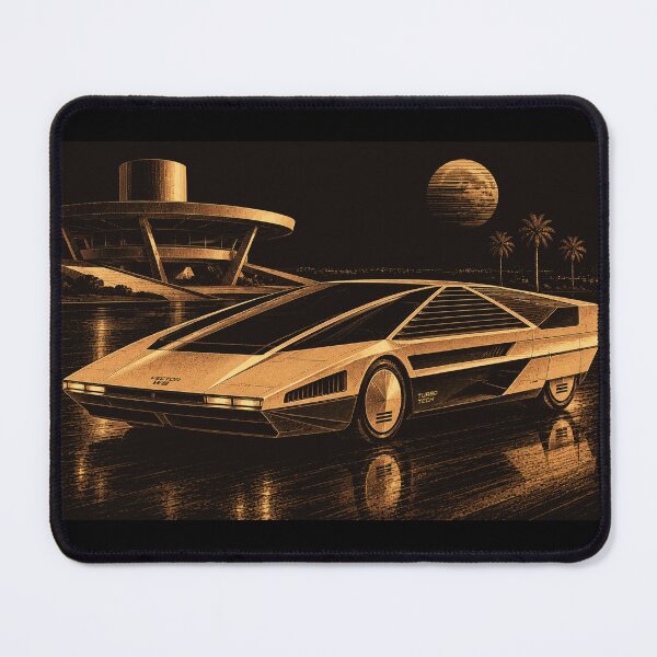 Item preview, 80s Retro Futuristic Concept Car Neon Synthwave Design designed and sold by TEEJAMBOREE.