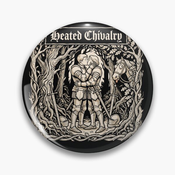 Item preview, Heated Chivalry Medieval Knights Kissing Woodcut Art  designed and sold by AdyKurniawan.