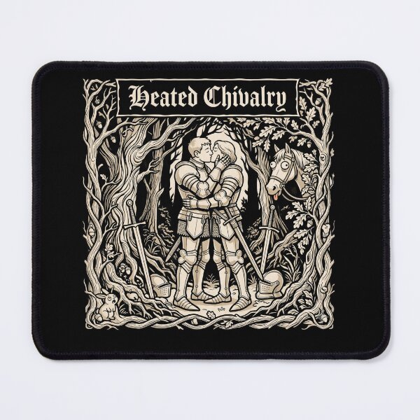 Item preview, Heated Chivalry Medieval Knights Kissing Woodcut Art designed and sold by AdyKurniawan.