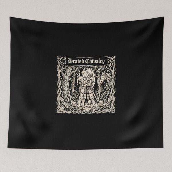 Item preview, Heated Chivalry Medieval Knights Kissing Woodcut Art  designed and sold by AdyKurniawan.