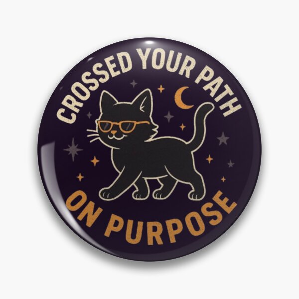 Item preview, Crossed Your Path On Purpose Funny Black Cat Halloween T-Shirt designed and sold by HopeAndHustle.