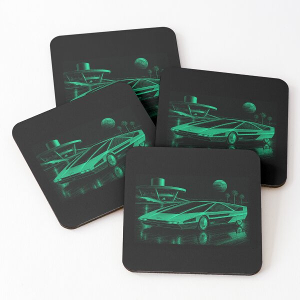 Item preview, 80s Retro Futuristic Concept Car Neon Synthwave Design designed and sold by TEEJAMBOREE.