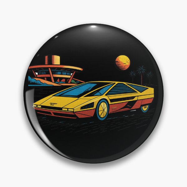 Item preview, 80s Retro Futuristic Concept Car Neon Synthwave Design designed and sold by TEEJAMBOREE.