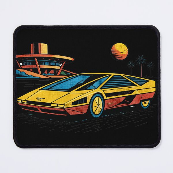 Item preview, 80s Retro Futuristic Concept Car Neon Synthwave Design designed and sold by TEEJAMBOREE.