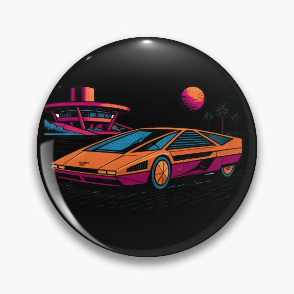Item preview, 80s Retro Futuristic Concept Car Neon Synthwave Design designed and sold by TEEJAMBOREE.