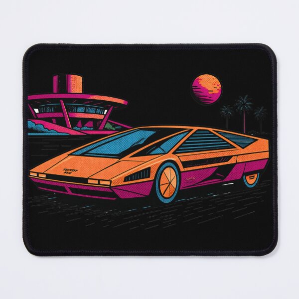 Item preview, 80s Retro Futuristic Concept Car Neon Synthwave Design designed and sold by TEEJAMBOREE.