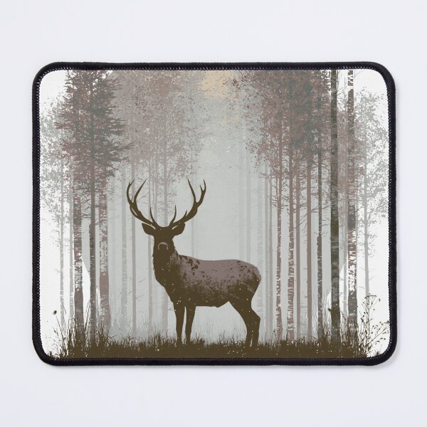 Item preview, Majestic Stag in Misty Forest Wilderness designed and sold by Masloshop.