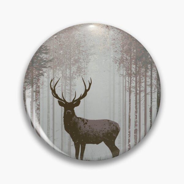 Item preview, Majestic Stag in Misty Forest Wilderness designed and sold by Masloshop.