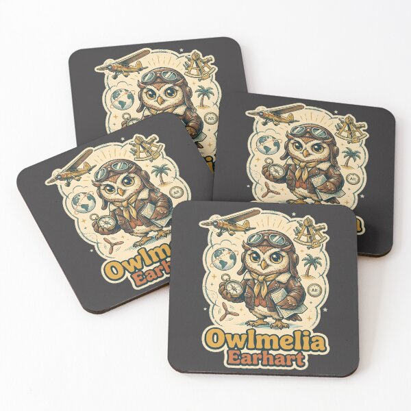 Item preview, Amelia Earhart Cute Retro Aviator Owl Illustration designed and sold by radiogalaxy.