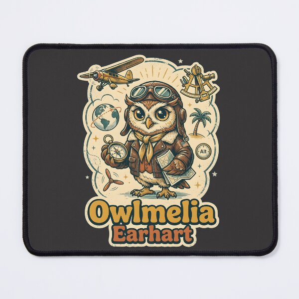 Item preview, Amelia Earhart Cute Retro Aviator Owl Illustration designed and sold by radiogalaxy.