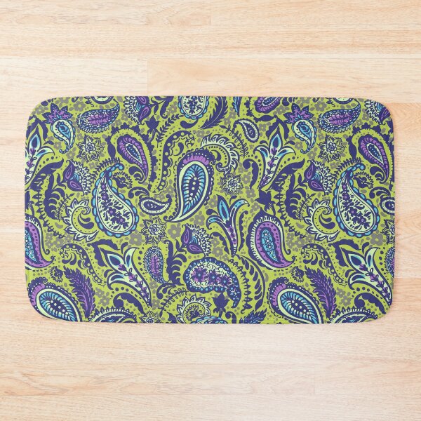 Item preview, Colorful paisley pattern in yellow designed and sold by bokasin.