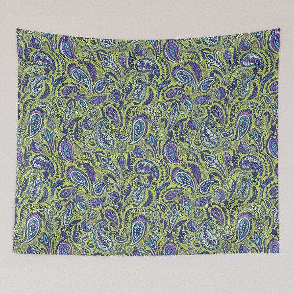 Item preview, Colorful paisley pattern in yellow designed and sold by bokasin.