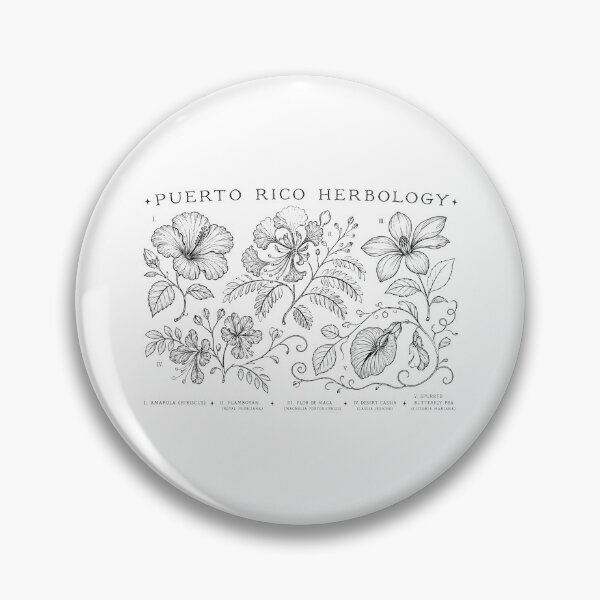 Item preview, Puerto Rico Herbology Vintage Botanical Flowers Illustration designed and sold by creatingmouseshop.