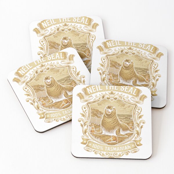 Item preview, Neil the Seal Laughing Elephant Seal Vintage Shield designed and sold by raketn.