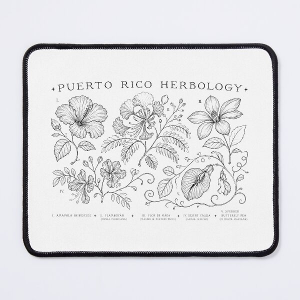 Item preview, Puerto Rico Herbology Vintage Botanical Flowers Illustration designed and sold by creatingmouseshop.