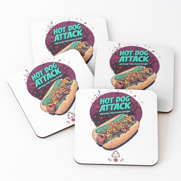 Item preview, HOT DOG ATTACK – Electric Teal Edition designed and sold by m-yoga-store.