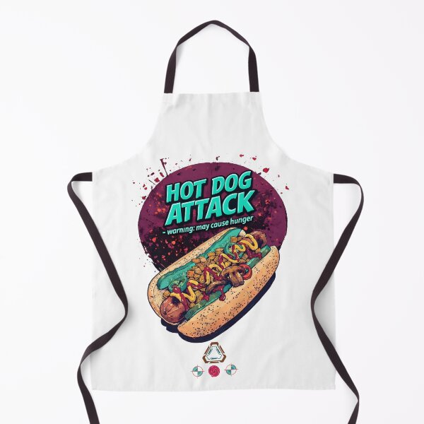 Item preview, HOT DOG ATTACK – Electric Teal Edition designed and sold by m-yoga-store.