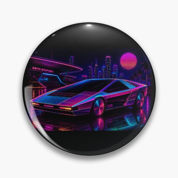 Item preview, 80s Retro Futuristic Concept Car Neon Synthwave Design designed and sold by TEEJAMBOREE.