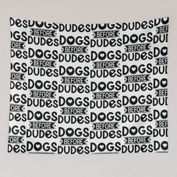 Item preview, Dogs Before Dudes - Funny Retro Puppy Gift Dog Quotes Cool Mother Matching Family Owner Girl Mom Female Apparel Art designed and sold by FuzionRaptor.