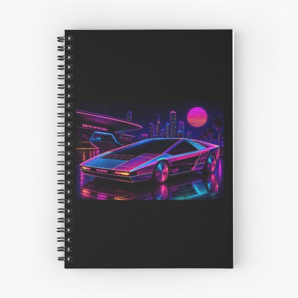 Item preview, 80s Retro Futuristic Concept Car Neon Synthwave Design designed and sold by TEEJAMBOREE.