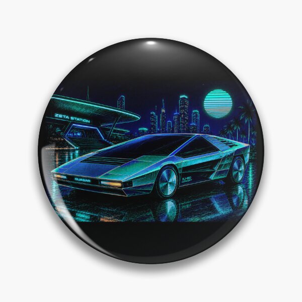 Item preview, 80s Retro Futuristic Concept Car Neon Synthwave Design designed and sold by TEEJAMBOREE.