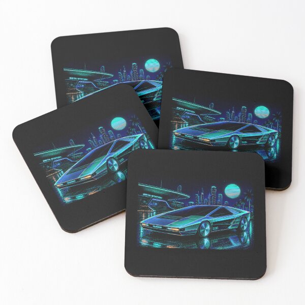 Item preview, 80s Retro Futuristic Concept Car Neon Synthwave Design designed and sold by TEEJAMBOREE.
