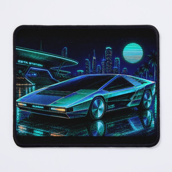 Item preview, 80s Retro Futuristic Concept Car Neon Synthwave Design designed and sold by TEEJAMBOREE.