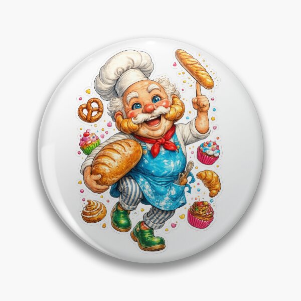Item preview, Funny Baker Cartoon designed and sold by AlexLineArt.