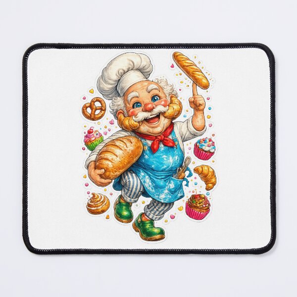 Item preview, Funny Baker Cartoon designed and sold by AlexLineArt.
