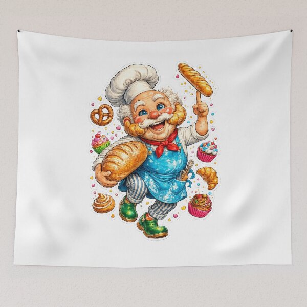 Item preview, Funny Baker Cartoon designed and sold by AlexLineArt.