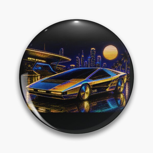 Item preview, 80s Retro Futuristic Concept Car Neon Synthwave Design designed and sold by TEEJAMBOREE.